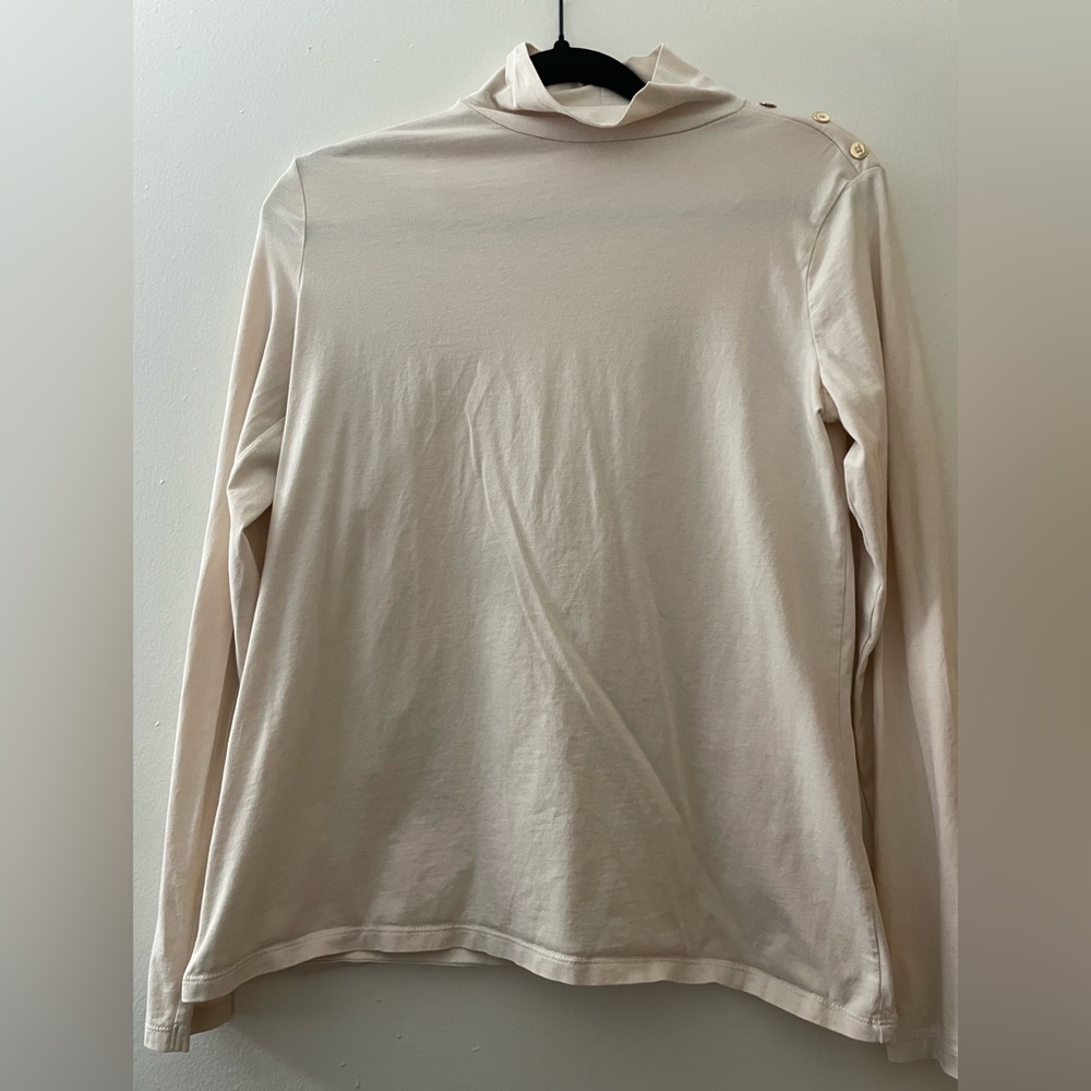 LOFT Cream Long Sleeve Top